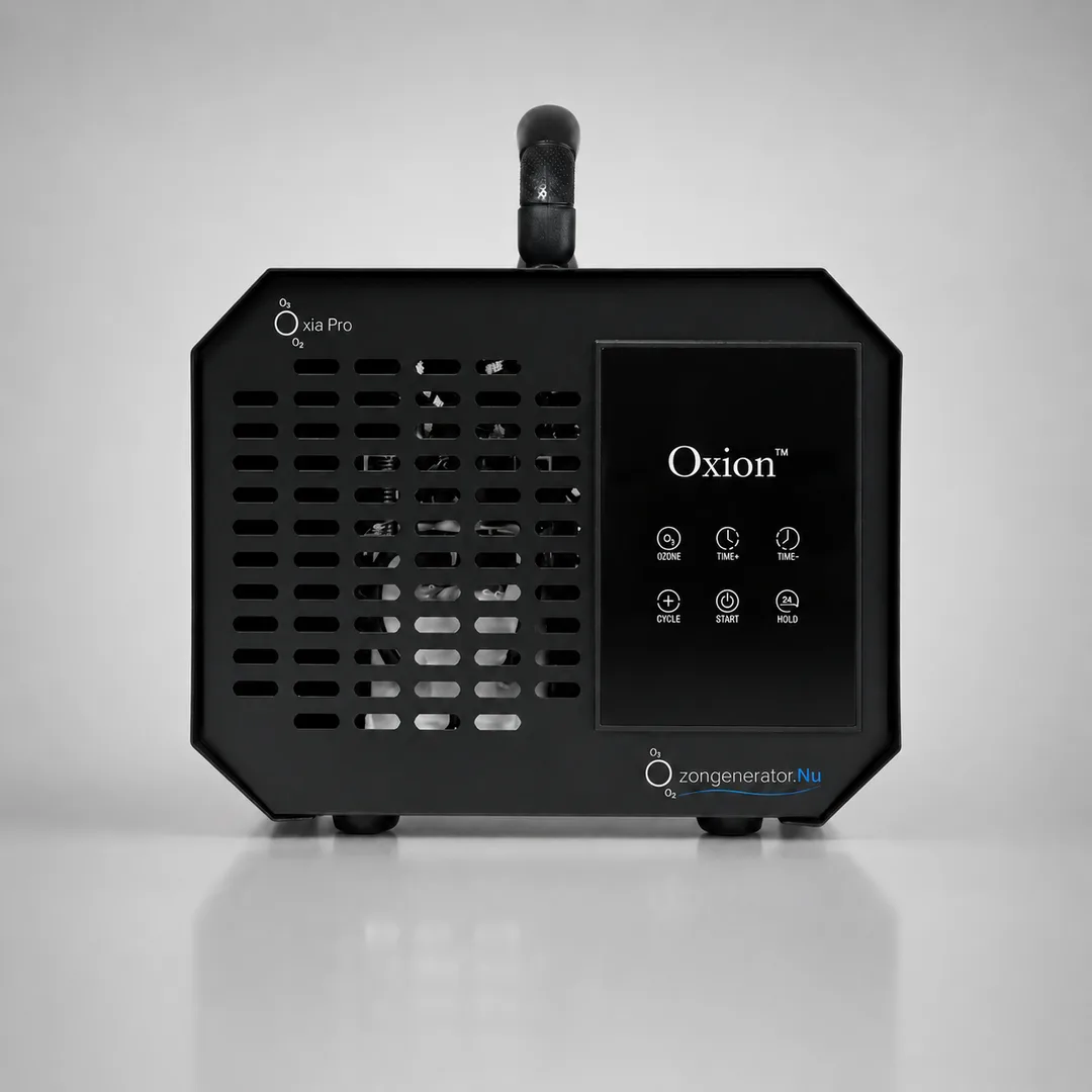 Oxia Pro, 65 000 mg/h. HOLD-läge finns, men användes inte i 35 m²-körningen.